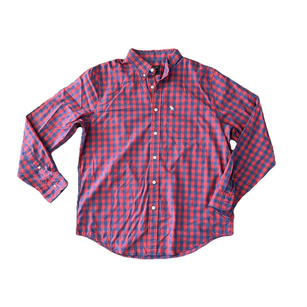 Abercrombie & Fitch Men’s Long Sleeve Button Down Relaxed Plaid Shirt XXL